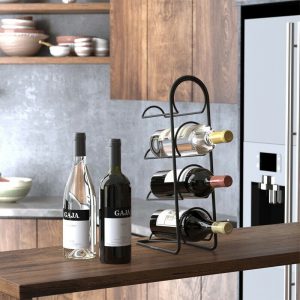 Metal Wine Rack 4 Bottle Stand Kitchen Bar storage display