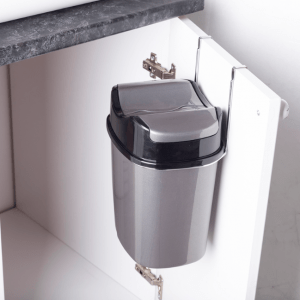 Kitchen Over Door chrome hanging rubbish bin 5.5Lt