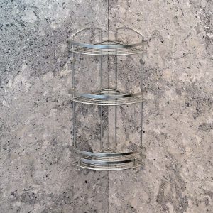 3 Tier Stainless Steel Shiny Grey finished Bathroom Corner Shelf Shower caddy