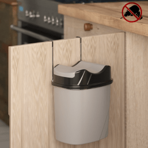 Kitchen Over Door chrome hanging rubbish bin 5.5Lt