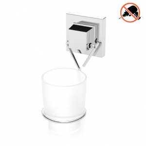 Self-Adhesive EasyFIX Chrome Square Bathroom Toothbrush Tumbler Holder NoDrill