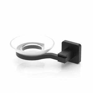 Aluminium Glass Soap Dish Holder Matte Black Bath Accessories No Rust Strong