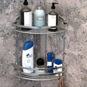 Salcombe Bay Stainless Steel Bathroom Corner Shelf Rack Shower organiser caddy