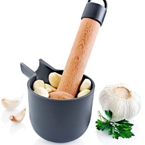 Chiswick Modern Design Wooden handle Pestle and Mortar set – nut, herb & spice Crusher